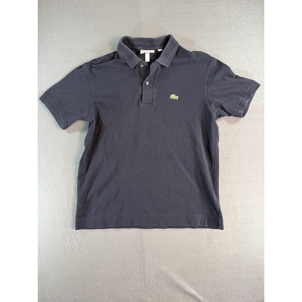 Lacoste Polo Shirt Mens L Blue Classique Pique Cotton Knit L1221 Croc Logo